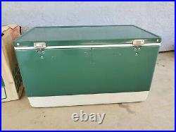 Vintage 1980 Large Green Metal COLEMAN Cooler / Ice Chest 80 Quart Rare