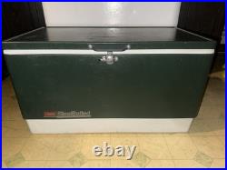 Vintage 1980's Coleman Green Steel Belted XLarge 80 Quart Cooler VERY NICE COND
