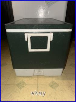 Vintage 1980's Coleman Green Steel Belted XLarge 80 Quart Cooler VERY NICE COND