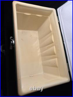 Vintage 1980's Large Coleman Metal Green White Cooler Ice Chest 22.5×13.5×16