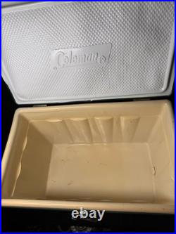 Vintage 1980's Large Coleman Metal Green White Cooler Ice Chest 22.5×13.5×16