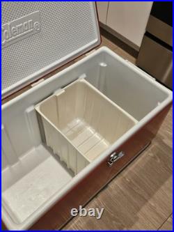 Vintage 1980s Red Coleman Cooler Metal LARGE Ice Chest 28x16x15 WithTray USA Made