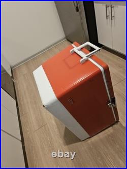 Vintage 1980s Red Coleman Cooler Metal LARGE Ice Chest 28x16x15 WithTray USA Made