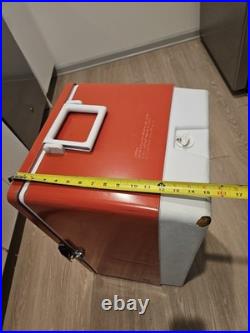 Vintage 1980s Red Coleman Cooler Metal LARGE Ice Chest 28x16x15 WithTray USA Made
