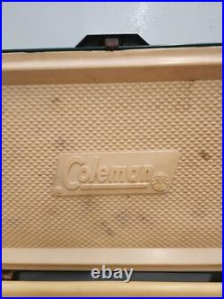 Vintage 1981 Coleman Camping Cooler Retro Green Metal/Plastic Ice Chest 22x16x14