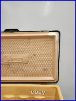 Vintage 1981 Coleman Camping Cooler Retro Green Metal/Plastic Ice Chest 22x16x14