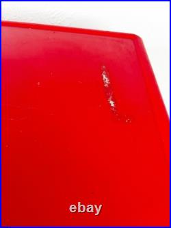 Vintage 1983 Red Coleman Metal Cooler 28x16x15 inch Locking Lid USA Made GUC