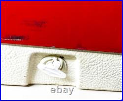 Vintage 1983 Red Coleman Metal Cooler 28x16x15 inch Locking Lid USA Made GUC