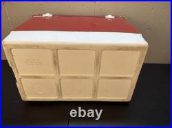Vintage 1984 Coleman Red Ice Chest Cooler Box 22.5 X 16 X 13.5