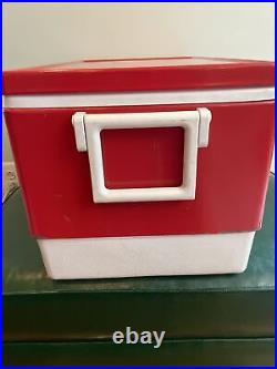 Vintage 1984 Coleman Red Ice Chest Cooler Box VGUC