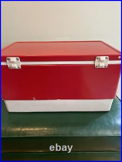 Vintage 1984 Coleman Red Ice Chest Cooler Box VGUC