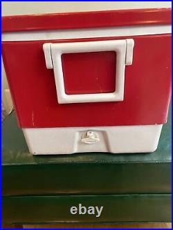 Vintage 1984 Coleman Red Ice Chest Cooler Box VGUC