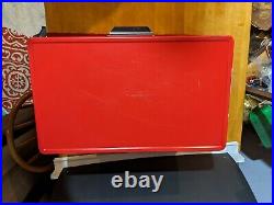 Vintage 1984 Red Metal Coleman Cooler Plastic Handles Great condition