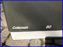 Vintage 1987 Gray Metal Coleman Steel Belted 80 Qt Cooler Large