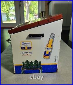 Vintage 2002 Corona Extra Metal Beer Cooler / Ice Chest Bottle Opener RARE