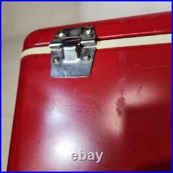 Vintage 48 Qt Red Thermos Metal Cooler Ice Chest Retro Camping Tailgating 1970s