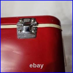 Vintage 48 Qt Red Thermos Metal Cooler Ice Chest Retro Camping Tailgating 1970s