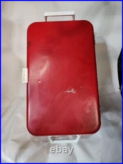 Vintage 48 Qt Red Thermos Metal Cooler Ice Chest Retro Camping Tailgating 1970s