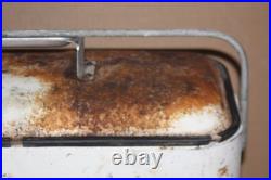 Vintage 50's Metal 7up Progress Refrigeration Cooler -Solid But Needs TLC