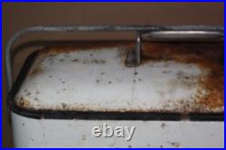 Vintage 50's Metal 7up Progress Refrigeration Cooler -Solid But Needs TLC
