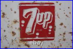 Vintage 50's Metal 7up Progress Refrigeration Cooler -Solid But Needs TLC
