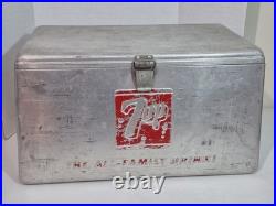 Vintage 50's Metal 7up Progress Refrigeration Cooler withTray Locking 23x13x13
