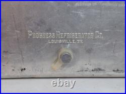 Vintage 50's Metal 7up Progress Refrigeration Cooler withTray Locking 23x13x13
