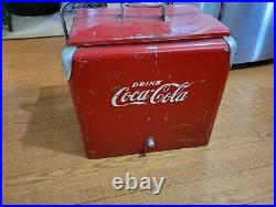 Vintage 50s Coca-cola metal cooler collectible