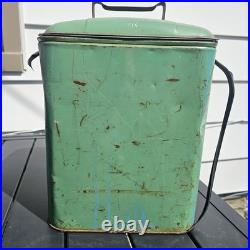 Vintage 50s Magikooler Leisure Chest Rusty Picnic Ice Chest Cooler Green 16x9