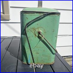 Vintage 50s Magikooler Leisure Chest Rusty Picnic Ice Chest Cooler Green 16x9