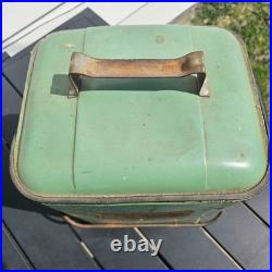 Vintage 50s Magikooler Leisure Chest Rusty Picnic Ice Chest Cooler Green 16x9