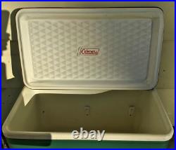 Vintage 60's Green Metal COLEMAN Chest Cooler Diamond Logo Retro Party Beer Soda