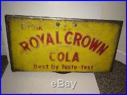 Vintage 60s Royal Crown RC Soda Pop Large Metal Advertisement Cooler Lid Sign