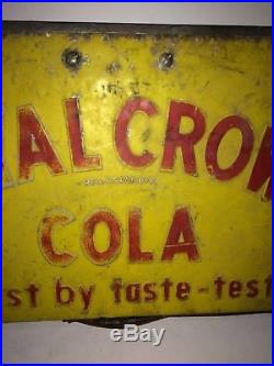 Vintage 60s Royal Crown RC Soda Pop Large Metal Advertisement Cooler Lid Sign