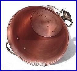 Vintage 7.9inch French Copper Ice Bucket Cooler Bronze Brass Handles 2.2lbs