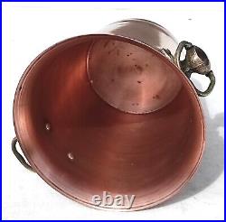 Vintage 7.9inch French Copper Ice Bucket Cooler Bronze Brass Handles 2.2lbs