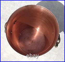 Vintage 7.9inch French Copper Ice Bucket Cooler Bronze Brass Handles 2.2lbs