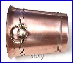 Vintage 7.9inch French Copper Ice Bucket Cooler Bronze Brass Handles 2.2lbs