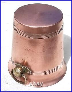 Vintage 7.9inch French Copper Ice Bucket Cooler Bronze Brass Handles 2.2lbs