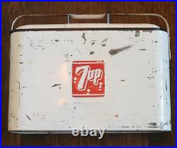 Vintage 7 Up Progress Refrigerator Co Metal Cooler READ FLAWS