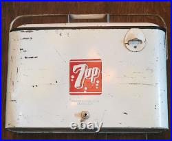 Vintage 7 Up Progress Refrigerator Co Metal Cooler READ FLAWS