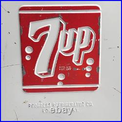 Vintage 7 Up Progress Refrigerator Co Metal Cooler READ FLAWS