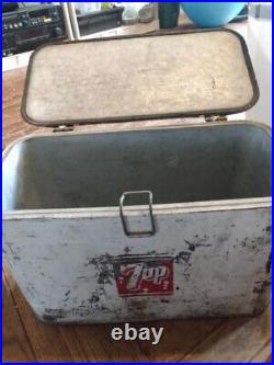 Vintage 7-Up metal cooler