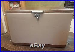 Vintage 70's Coleman Convertible Upright Metal Ice Chest Box Cooler Refrigerator