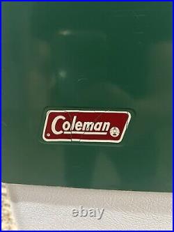Vintage 70's Green Coleman Cooler 22 x 13 x 16 Nice Lock Lid USA Large