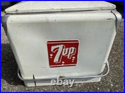 Vintage 7UP Metal Drink Cooler Ice Chest Progress Refrigerator Co