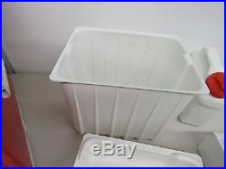 Vintage 80s COLEMAN large RED Steel COOLER ICE CHEST WithTrays 23 x 16 x 13 641