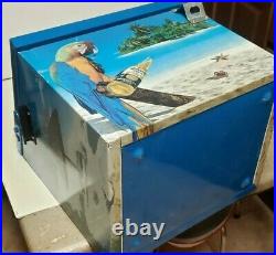 Vintage 90's Corona Extra Find Your Beach Metal Cooler Ice Chest w Bottle Opener