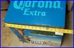 Vintage 90's Corona Extra Find Your Beach Metal Cooler Ice Chest w Bottle Opener