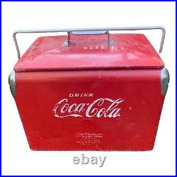 Vintage Acton Metal Coca Cola Cooler Coke With Bottle Opener On Side